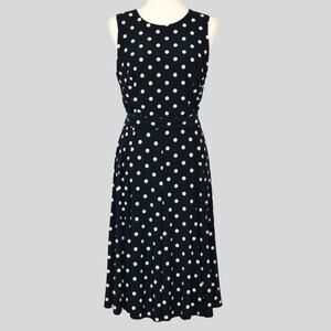 RALPH LAUREN Polka Dot Pullover Dress Dark Navy Size 8